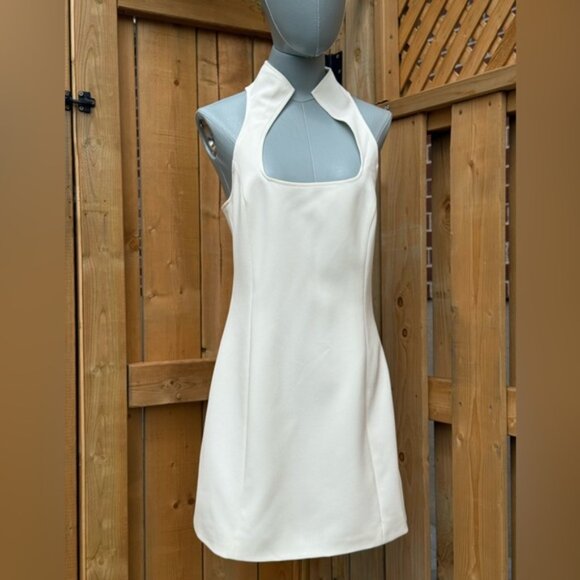 🆕 CULT GAIA 🧿 NWOT Akaia White Linen-Blend Mini Dress, Sz US 10 - Picture 4 of 14